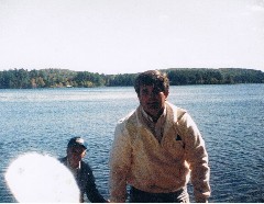 Fred Haydock at camp at Moussam Lake